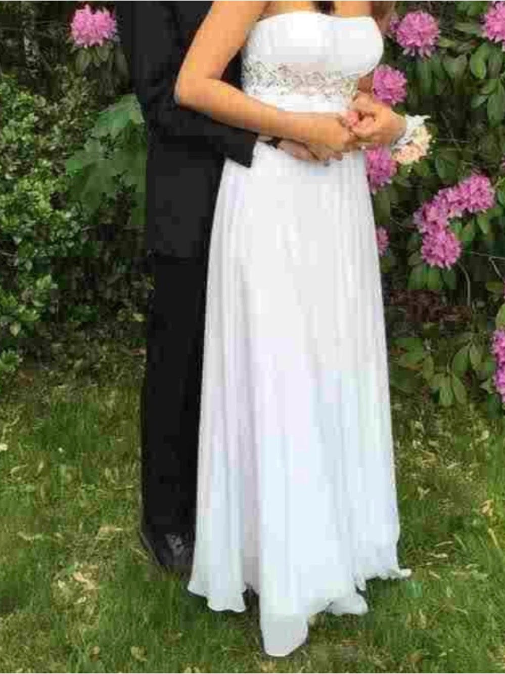 Tony Bowls White Strapless Wedding /Prom dress